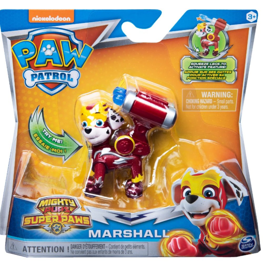 Paw Patrol Mighty Pups Super Paws- Marshall Figure "New"